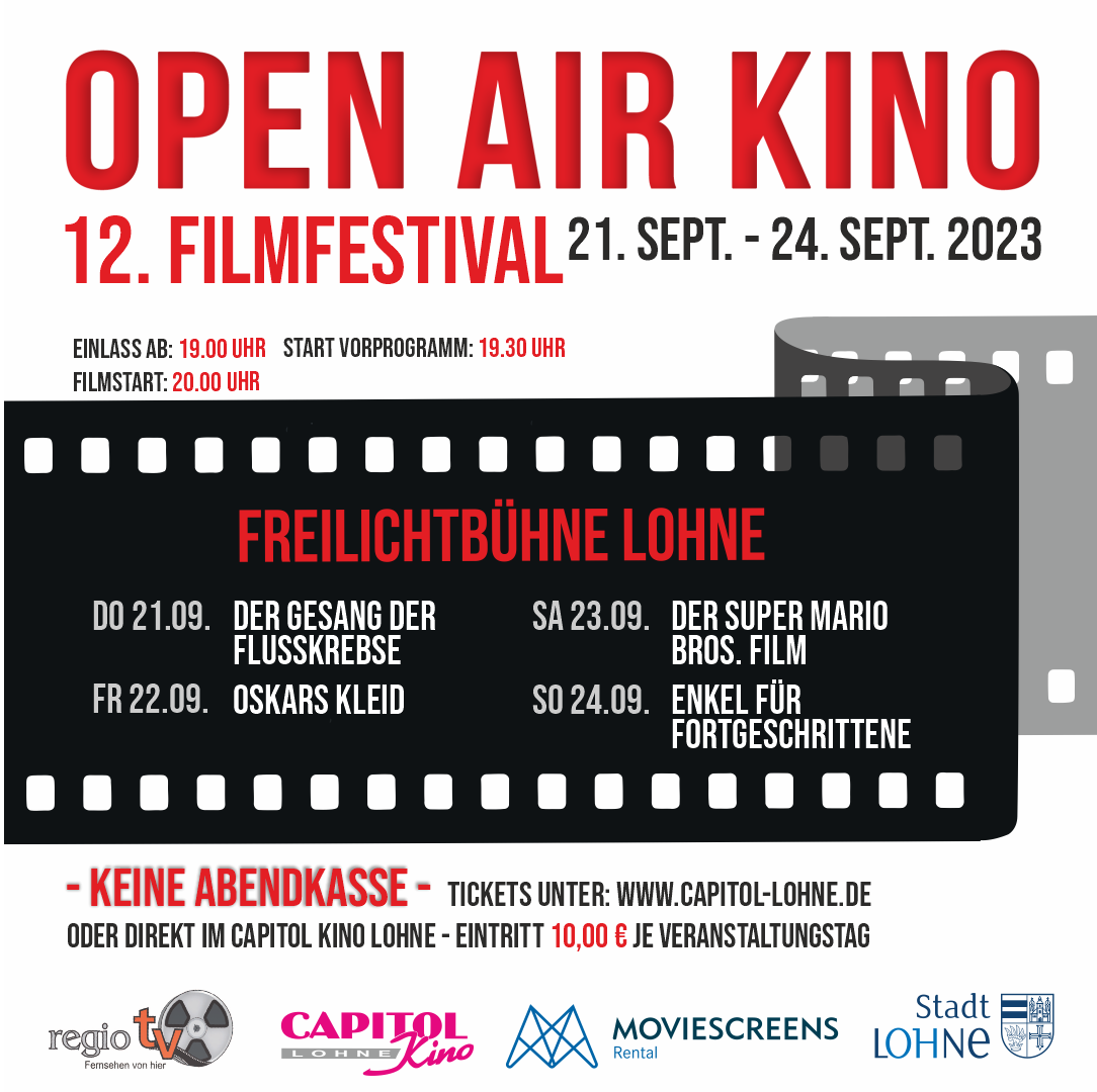 Werbung fuer Open Air Kino 2023 Veranstaltung
